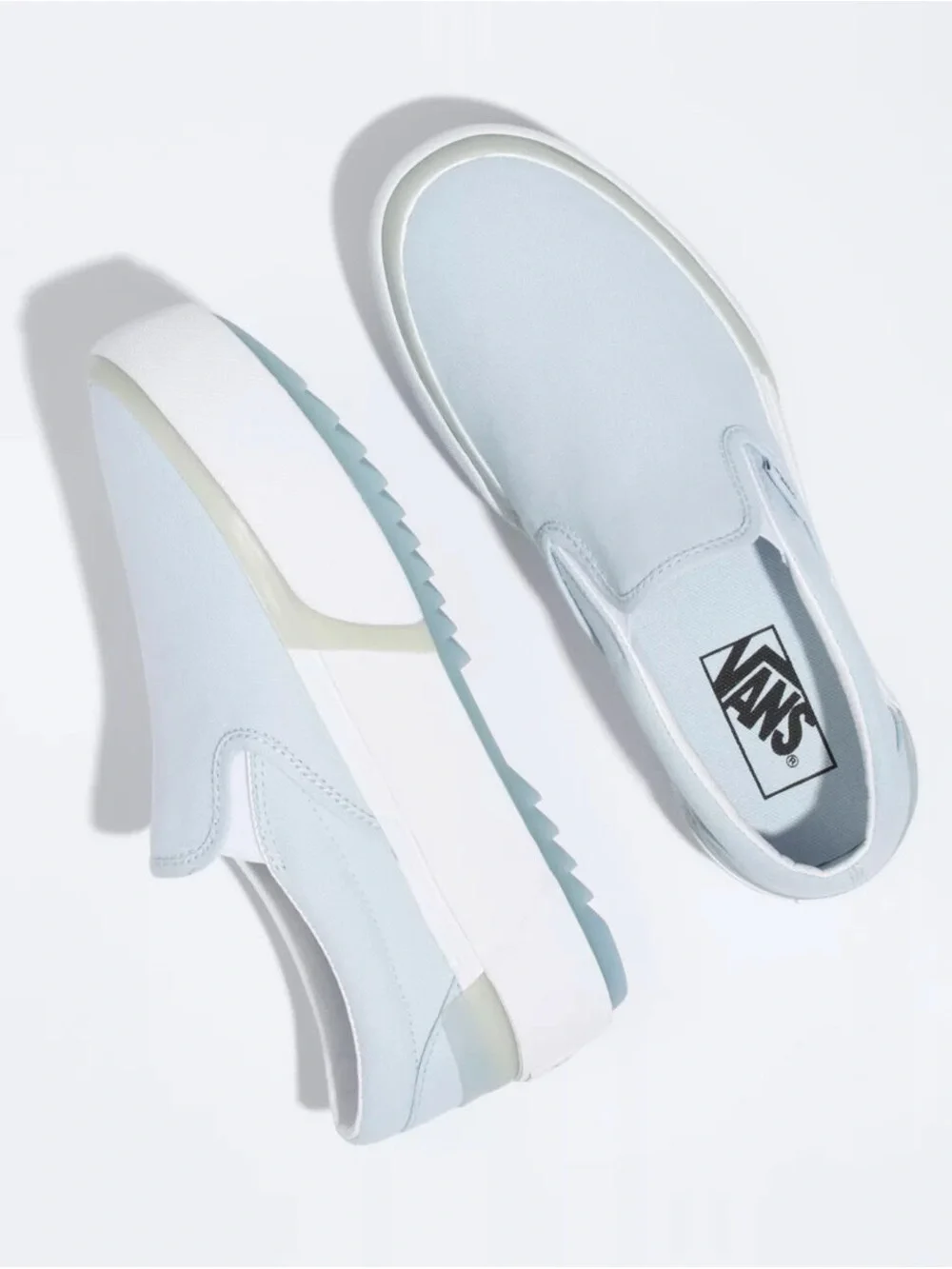 Vans Slip-On Stacked Platform Sneakers in Light Blue